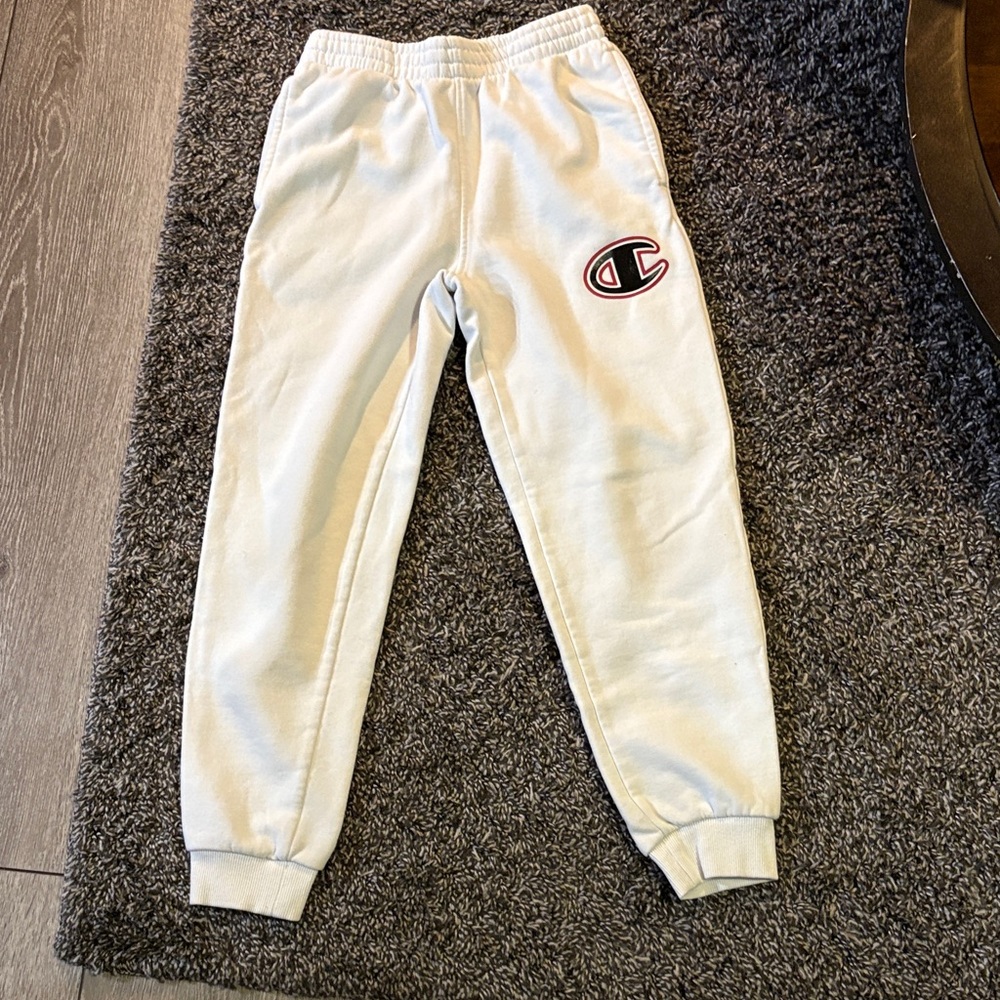 Champion Kids' White Sweatpants with Logo